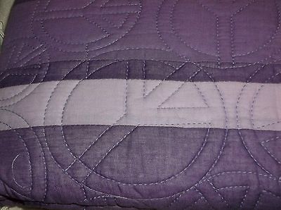 Purple & Lavender Quilted Peace Signs Valance Cotton 55 x 15