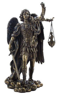 ARCHANGEL ST MICHAEL HOLDING SCALES Guardian Angel Patron Saint Statue