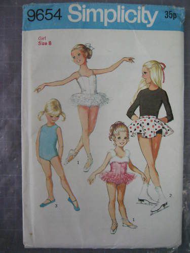 VINT SIMP TUTU BALLET DANCE COSTUME PATTERN 9654 8677