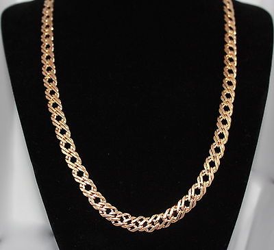 REAL 24K GOLD 8MM DIAMOND MESH MENS CUSTOM CHAIN NECKLACE GP