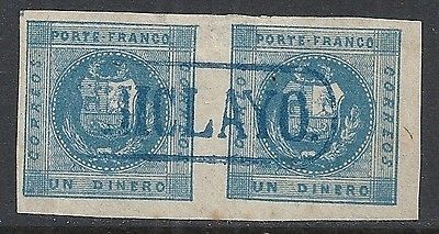 Peru 1858 YV 3 in PAIR CANC VF