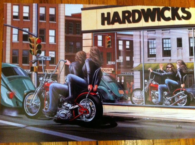 David Mann Art Pride Goeth Before A Butt Show Print Harley Davidson