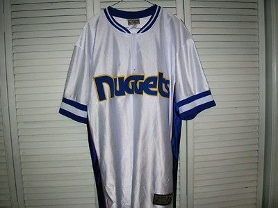 DENVER NUGGETS RARE HTF THROWBACK WARMUP JERSEY MAJESTIC HARDWOOD