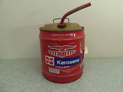 Vintage 5 Gallon Gas Kerosene Can Gasoline Eagle Filler #1005 Can