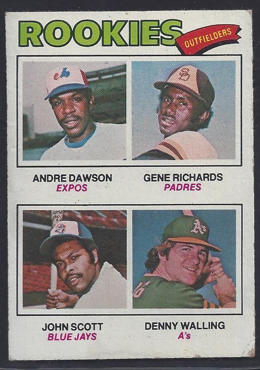 1977 TOPPS ROOKIE OUTFIELD DAWSON / RICHARDS / SCOTT / WALLING VG+