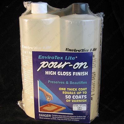 EnviroTex Lite half gallon POUR ON High Gloss Finish tabletops tiles