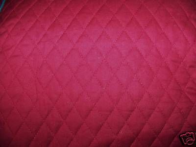 Burgundy Red QUILTED FABRIC Double Sided Quilted Cotton Fabric 2.86 Yd