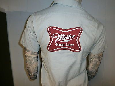 MILLER HIGH LIFE BEER DELIVERY GUY SHIRT Workshirt Uniform PATCH vtg