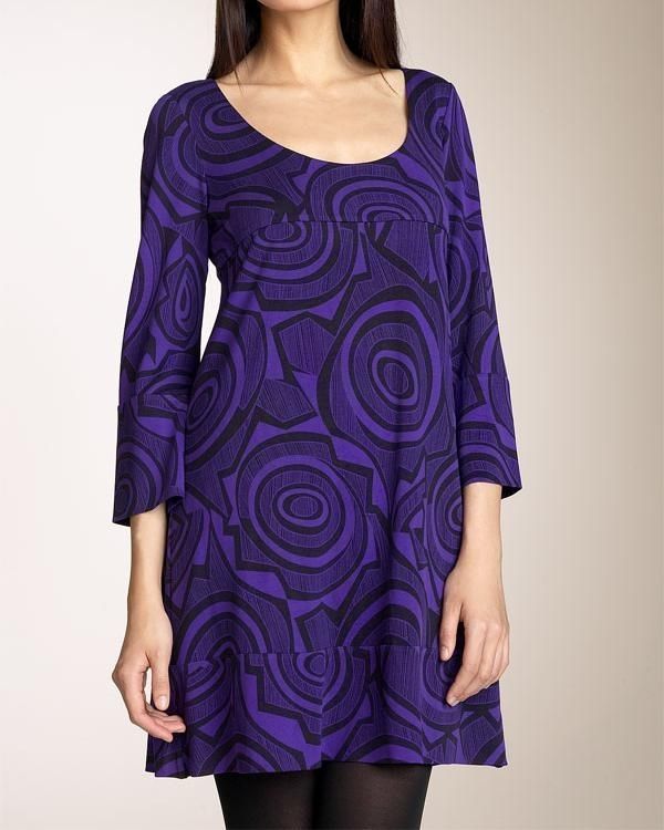 DIANE von FURSTENBERG LAETITIA GIANT POCAHONTAS PURPLE DRESS   US 8