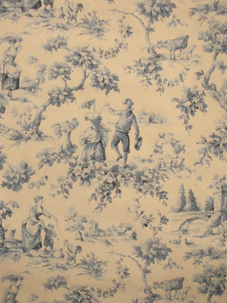 Vintage French Toile De Jouy Wallpaper Roll 6 8 Yards Long Pastoral On Popscreen