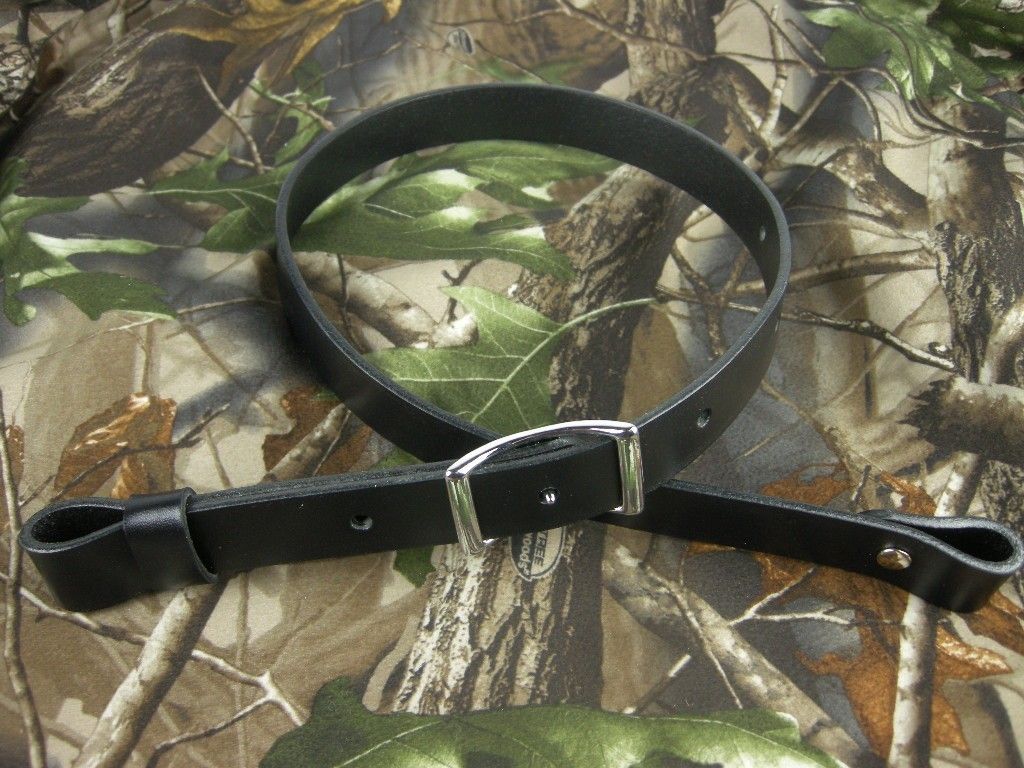 HC100 02_LEATH ER_RIFLE GUN SLING_Amish_Ha nd Made_1_adj. 30 to 36