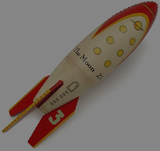 Von Braun ZX 1 Moon Rocket Spaceship Wood Model Large