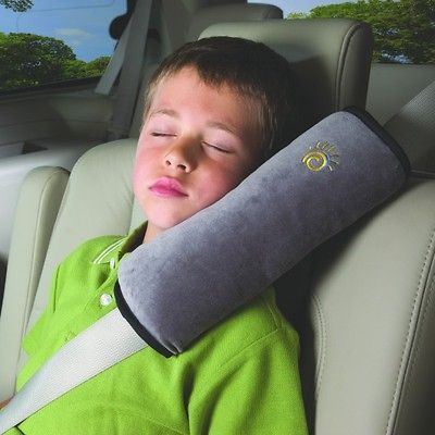 Childs/Kids Car Seat Belt Strap Cover/Comfort Pad/Padded Pillow Grey