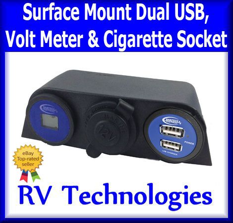 VOLT METER CIGARETTE CHARGER SOCKETS 12V DC iPHONE iPAD iPOD KIDS 