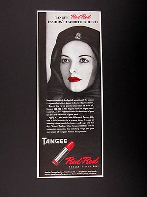 Tangee Red Red Shade Lipstick 1941 Ad print advertisement