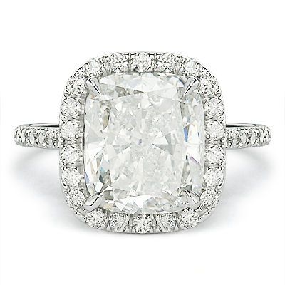 81 E SI2 CUSHION CUT DIAMOND MICRO PAVE HALO ENGAGEMENT RING