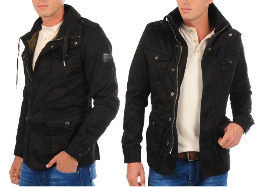 NEW DIESEL DESIGNER MENS JILIETTO MILITARY FIT FASHION BLACK JACKET