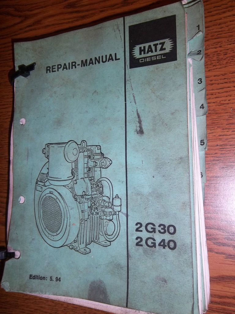 GENUINE HATZ DIESEL 2G30 / 2G40 REPAIR MANUAL EDITION 5.94