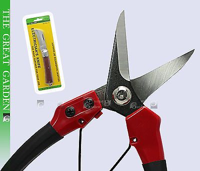 FREE Folding knife + Heavy duty bypass pruner Scissors STRAIGHT BLADE