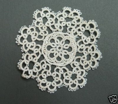 Handmade tatting full lace 4rd doilies 1 dozen Ecru