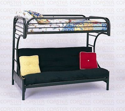 Youth Black Metal Twin/Futon Bunk Bed   FREE S/H