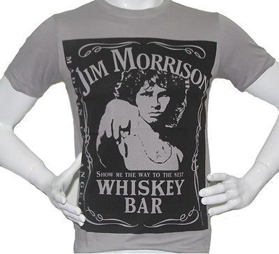 LizardKing WHISKEY BAR The Doors LA T Shirts Mens Gray Tee Shirt