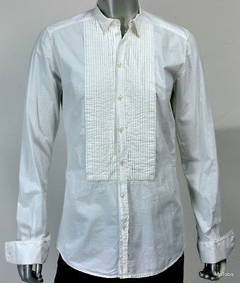 695 NEW Dolce & Gabbana GOLD Off White Tuxedo Shirt 16/41