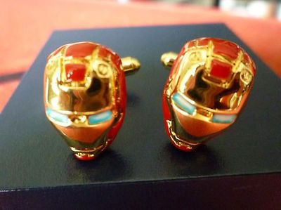 Iron Man 3D Mask Cufflinks Cuff Links ROBERT DOWNEY JR Ironman props