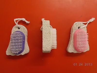 Foot Pumice Stone Brush Attached Nail Pedicure Scrubber Assorted