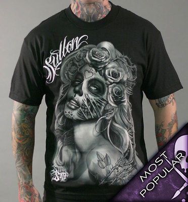 AUTHENTIC SULLEN CLOTHING QUERIDA MUERTA PUNK GOTH TATTOO SCENE SKULL