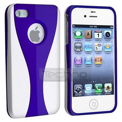 Blue & white 3 pcs cup design Dual Colour Protective Cover Case for