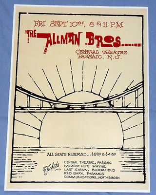 Brothers Concert Poster   Passiac, NJ 1971   At The Fillmore East