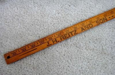 vintage J.H.REITZ,COAL ,LUMBER,FEED millway pa OLDER,WOOD YARDSTICK