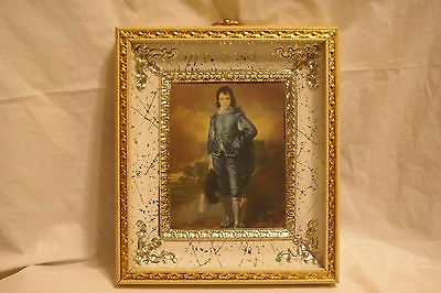 Vintage Framed Under Glass Blueboy Print 7.5 x 6.5 Picture