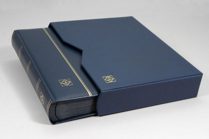 Leather Stockbook Lighthouse 64 Pgs.  Blue  30% OFF