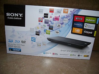 NEW Sony BDP BX59 Blu Ray Player 3D Wi Fi Streaming HDMI Cable NEW