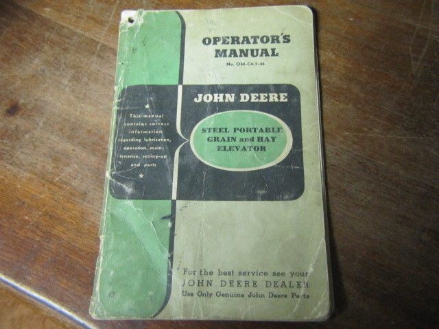 Operators Manual OM C4 7 46 Steel Portable Grain Hay Elevator #63