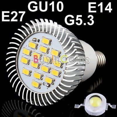 E27/GU10/E14/G 5.3 16 SMD 5630 LED 6.4W Energy Saving Light Bulb White
