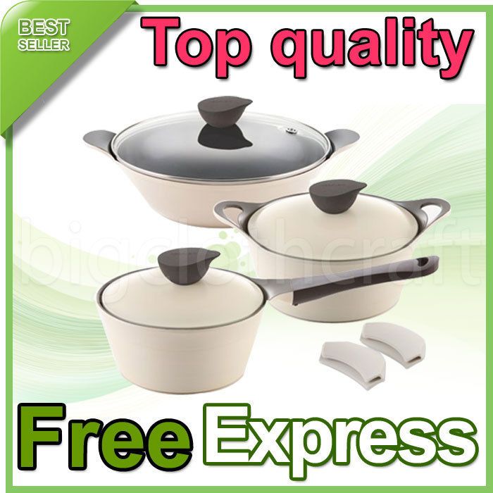 Ecolon Eela Ivory Cookware Casserole Nonstick Coating Sauce Pan