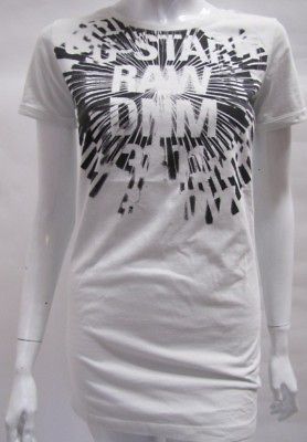 STAR SHIRT ANGELA R T WHITE WITH PRINT WOMEN $80 New