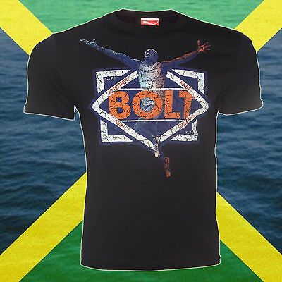 Puma Mens Shirt Usain Bolt Winner Tee Black Sizes S XXL 100% Cotton