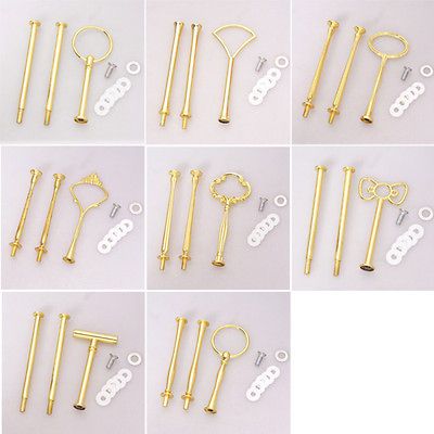 Tier Wedding & Party Metal Cake Stand Centre Fittings Hardware Gold