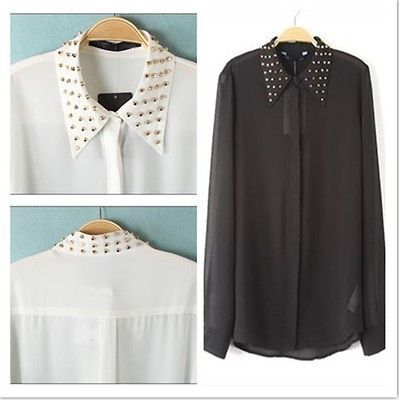 New Woman Girl‘s Trendy Gothic Metal Rivet Studded Spike Collar