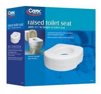 Raised Toilet Seat Elevated Carex Elevator White Standard Elongated