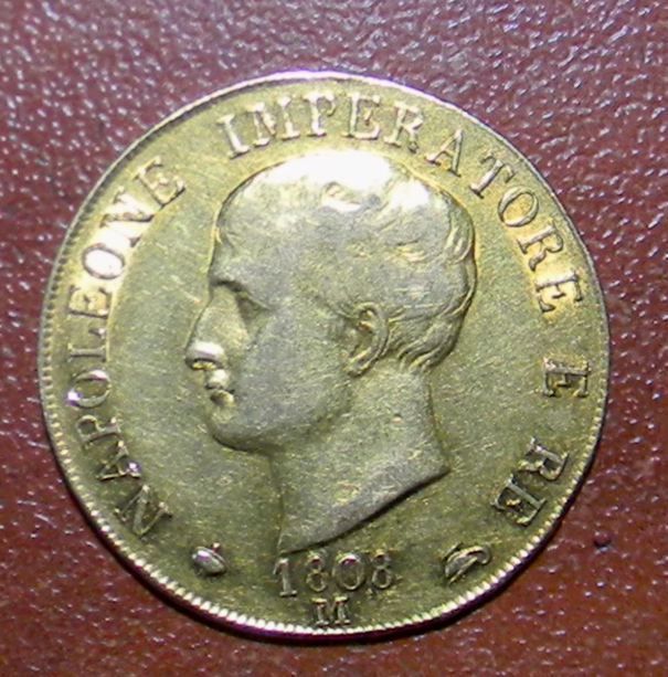 ITALY GOLD COIN, 40 LIRE, 1808m,NAPOLEO NE,12,9g 00EBB80BB80096 000