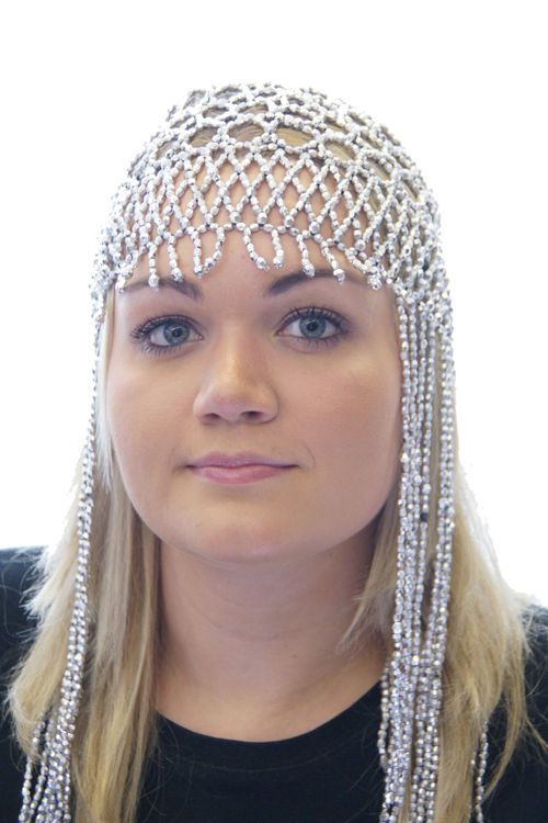 SILVER Cleopatra/ABBA/1920s BRAIDED HEADPIECE 1 size