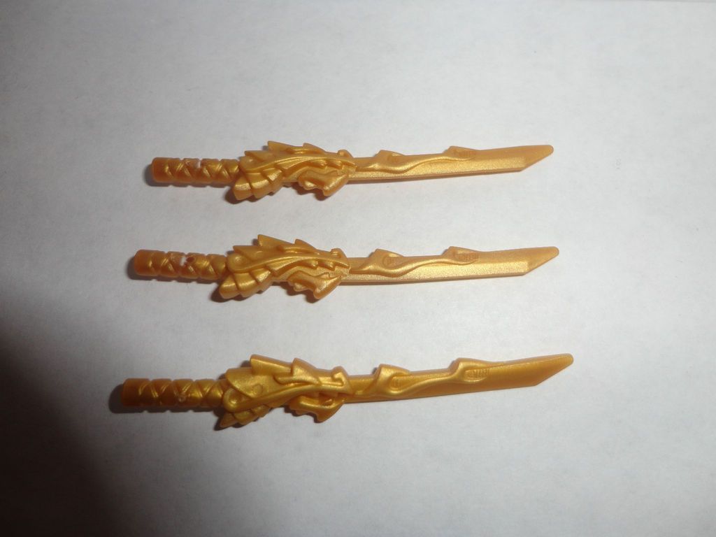 lot of 3 lego GOLDEN dragon sword 2507 NINJAGO GOLD weapon Kai new