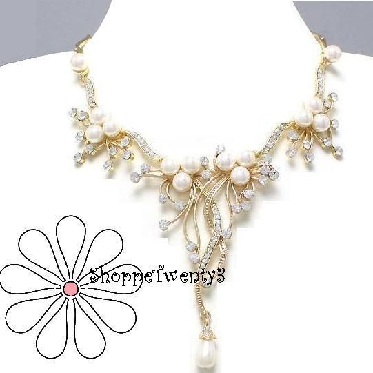 Necklace Set 16 19 Elegant Gold Branch Bridal Jewelry New & Boxed