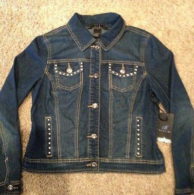 Newly listed NWT Ladies Studded Jean Jacket Size Medium