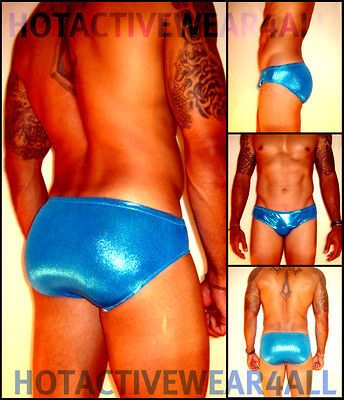 HOTACTIVEWEAR4ALL MENS AQUA MIRCO DOT SPARKLE SPANDEX SWIM SUIT